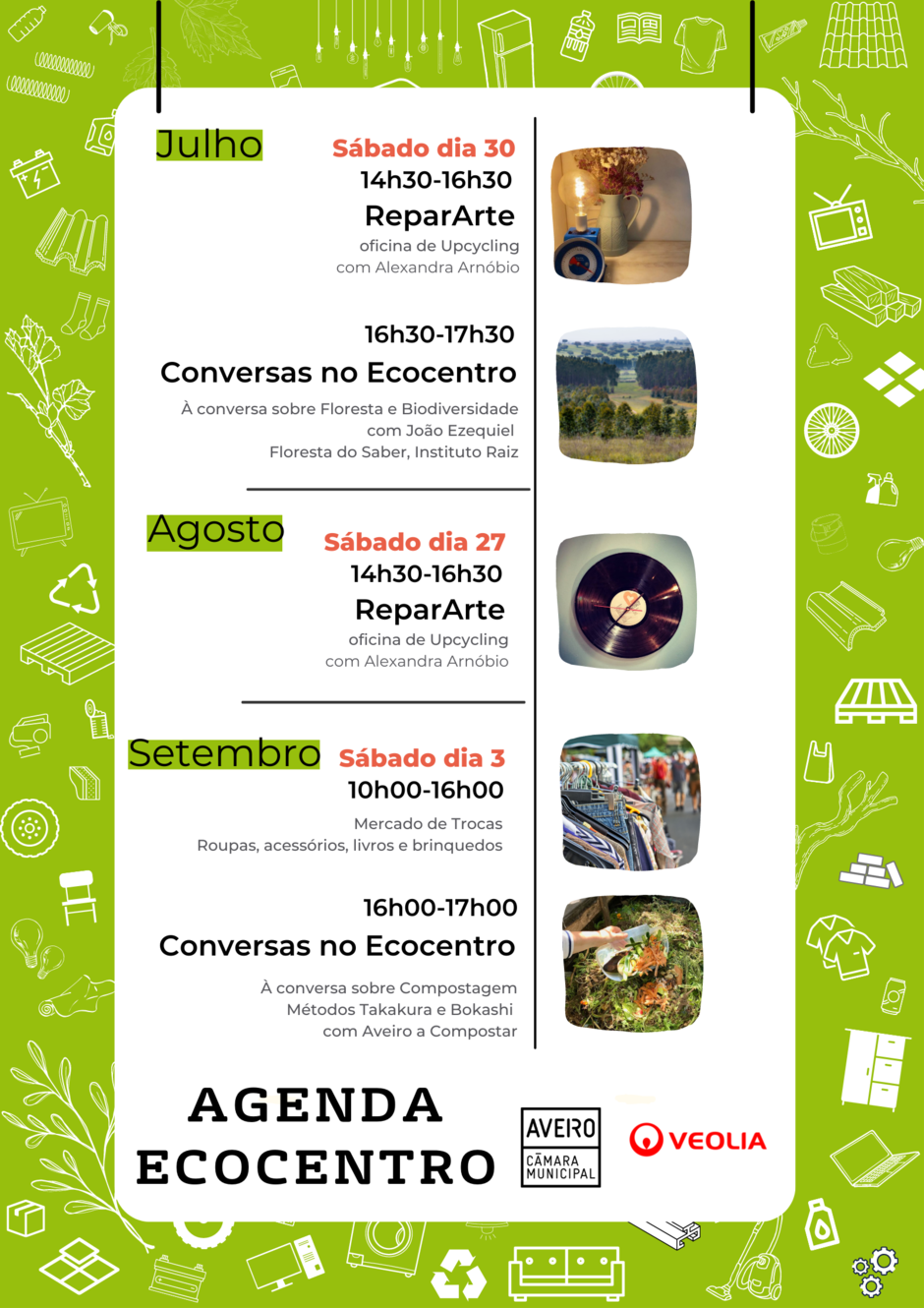Agenda Ecocentro de Aveiro - julho, agosto, setembro