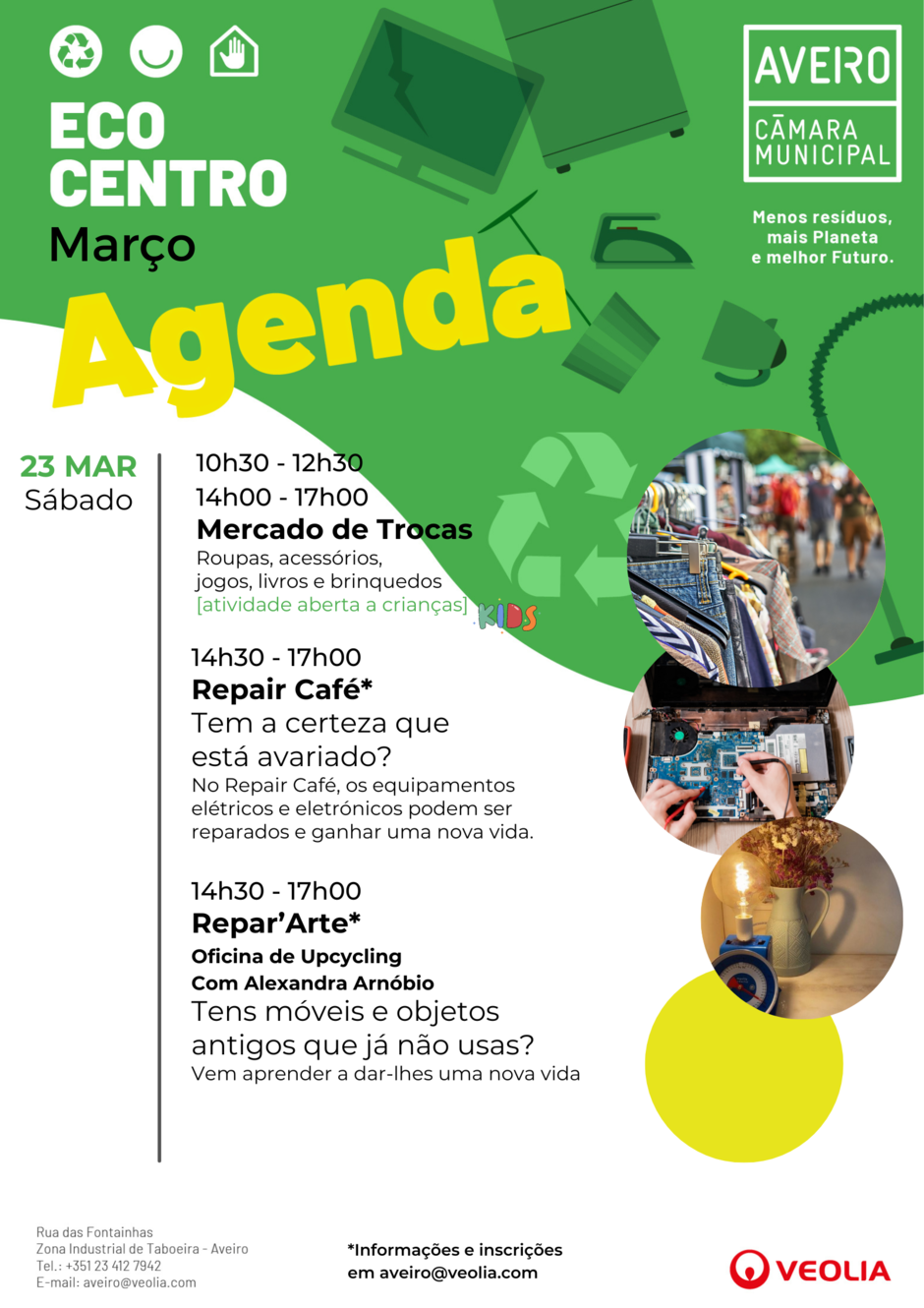 Agenda Atividades do Ecocentro Municipal de Aveiro dia 23 de Março de 2024