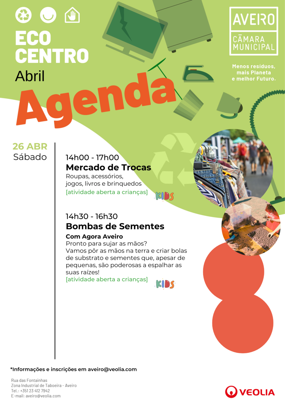 Agenda Atividades do Ecocentro Municipal de Aveiro dia 26 de abril de 2025