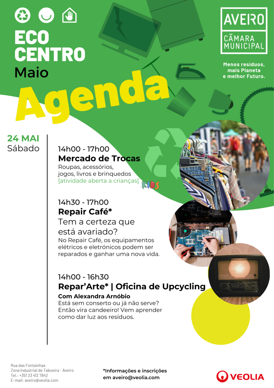 Agenda Atividades do Ecocentro Municipal de Aveiro dia 24 de maio de 2025