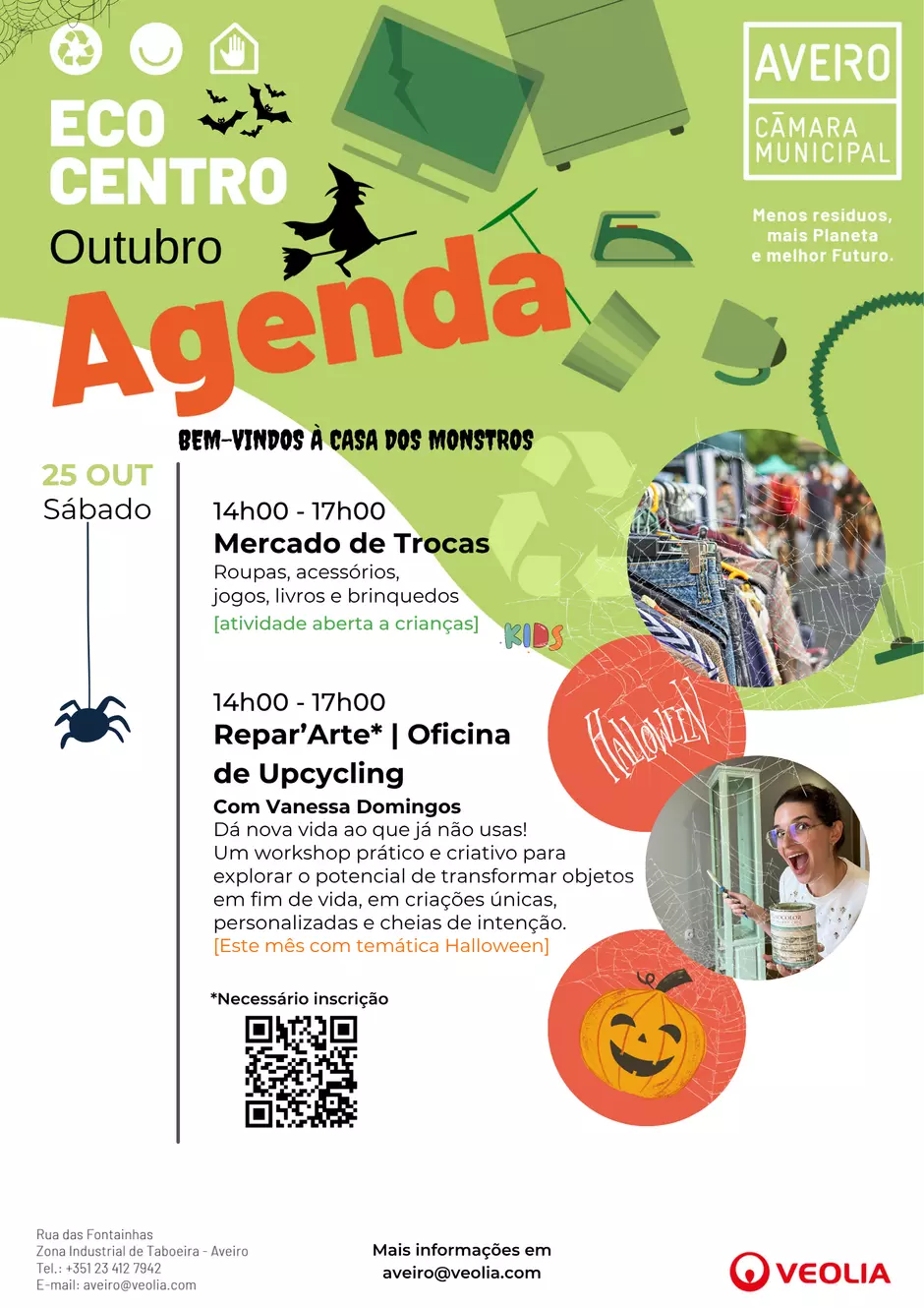 Agenda Atividades do Ecocentro Municipal de Aveiro dia 25 de outubro de 2025
