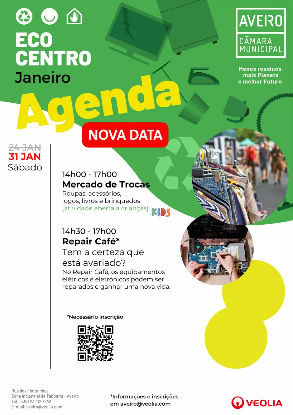 NOVA DATA | Agenda Atividades do Ecocentro Municipal de Aveiro dia 31 de janeiro de 2026