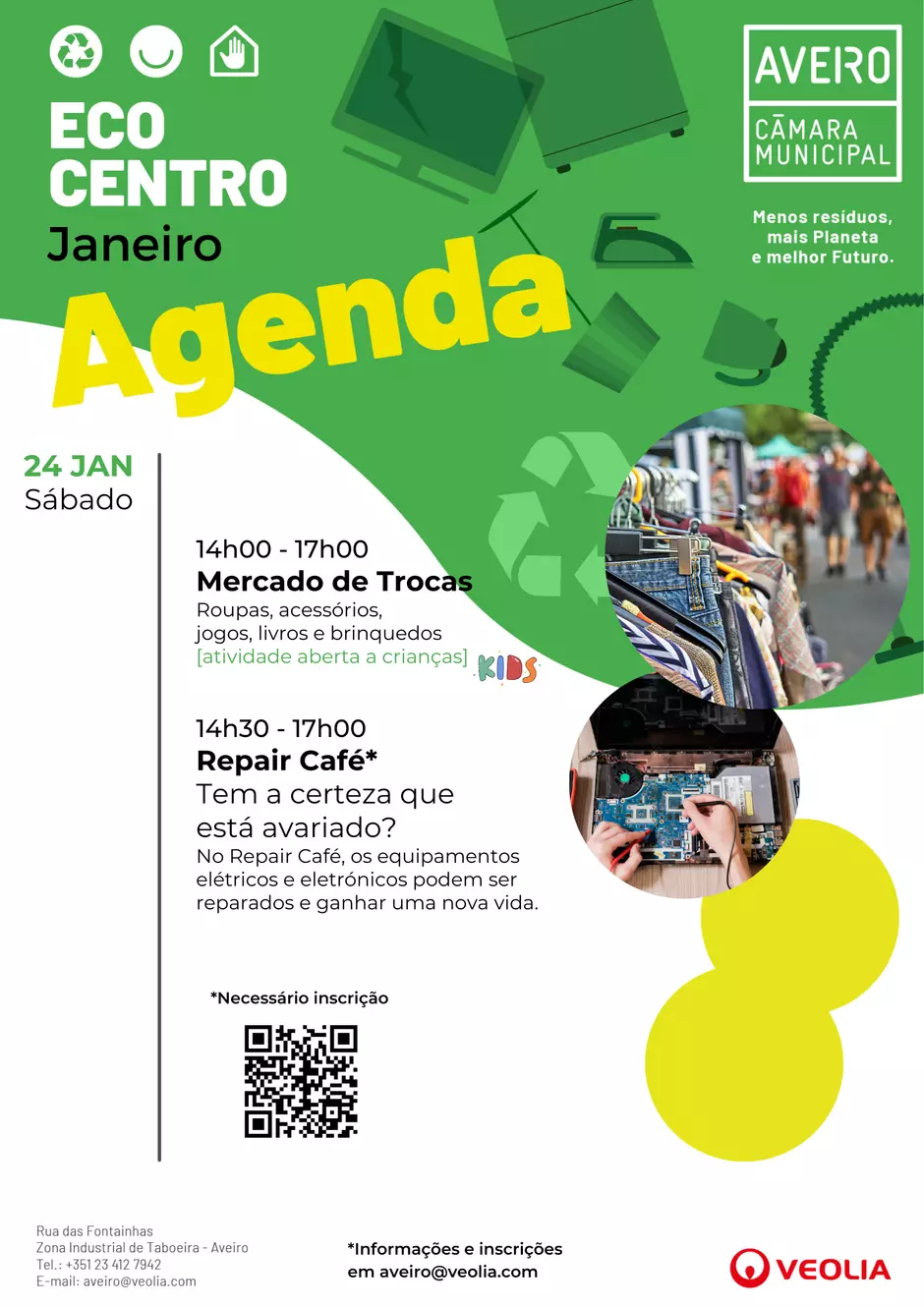 Agenda Atividades do Ecocentro Municipal de Aveiro dia 24 de janeiro de 2026