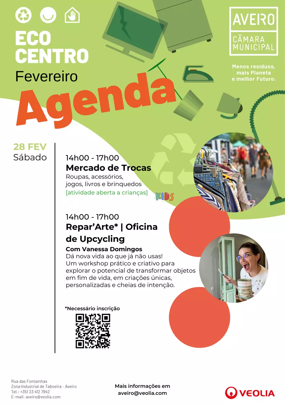 Agenda Atividades do Ecocentro Municipal de Aveiro dia 28 de fevereiro de 2026
