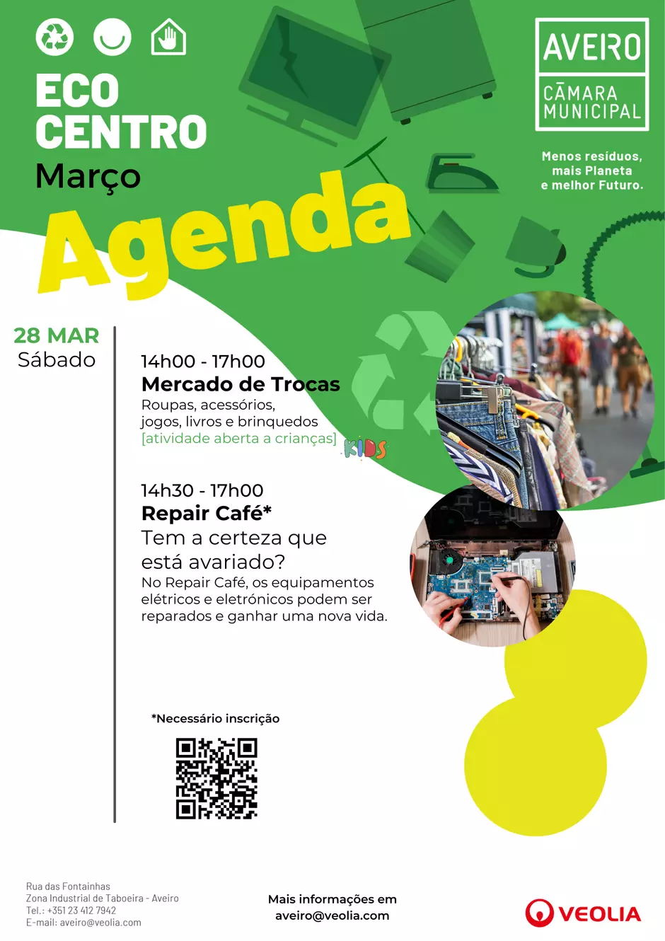 Agenda Atividades do Ecocentro Municipal de Aveiro dia 28 de março de 2026