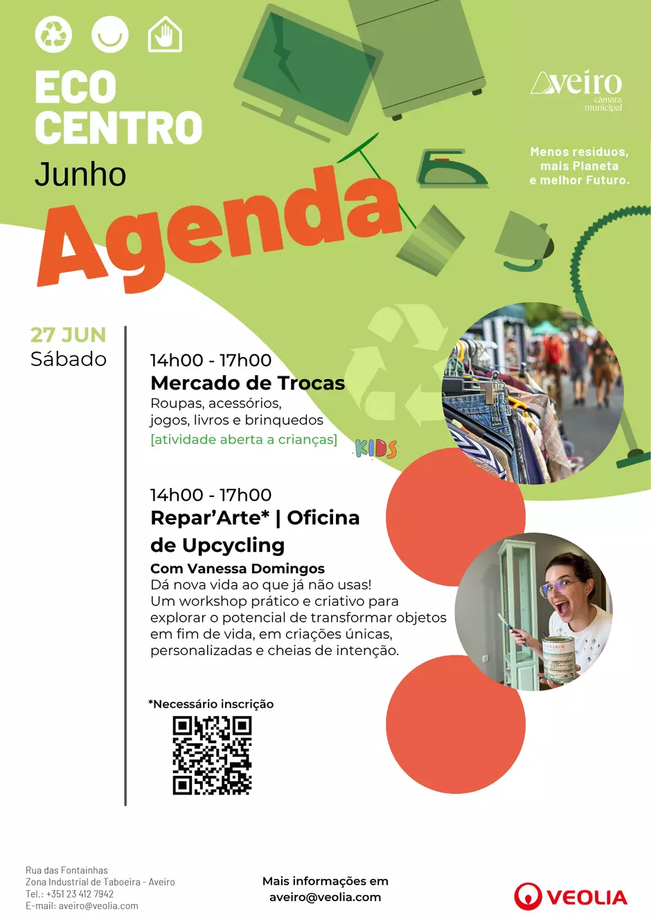 Agenda Atividades do Ecocentro Municipal de Aveiro dia 27 de junho de 2026